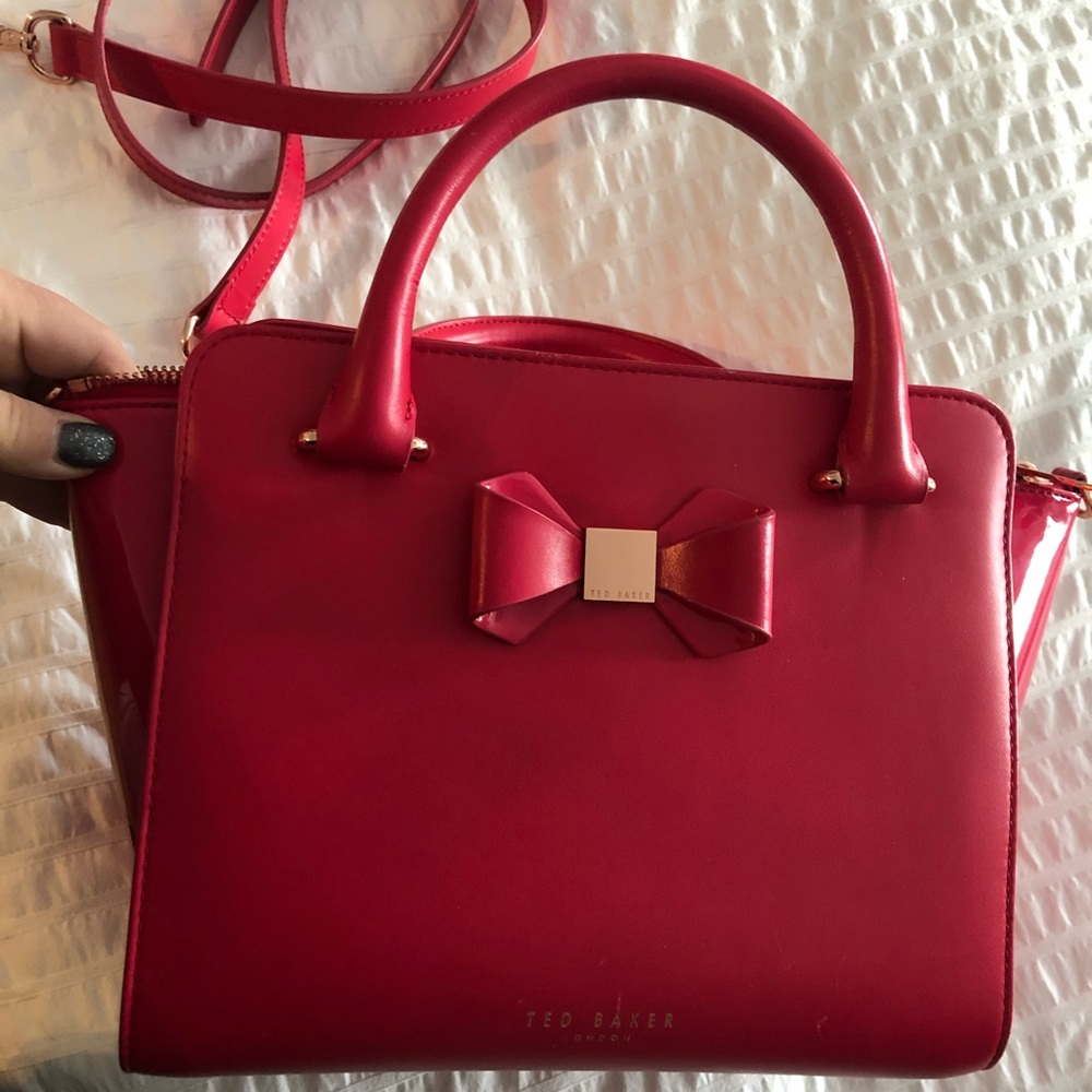 Ted Baker hot pink bag with rose tone hardware